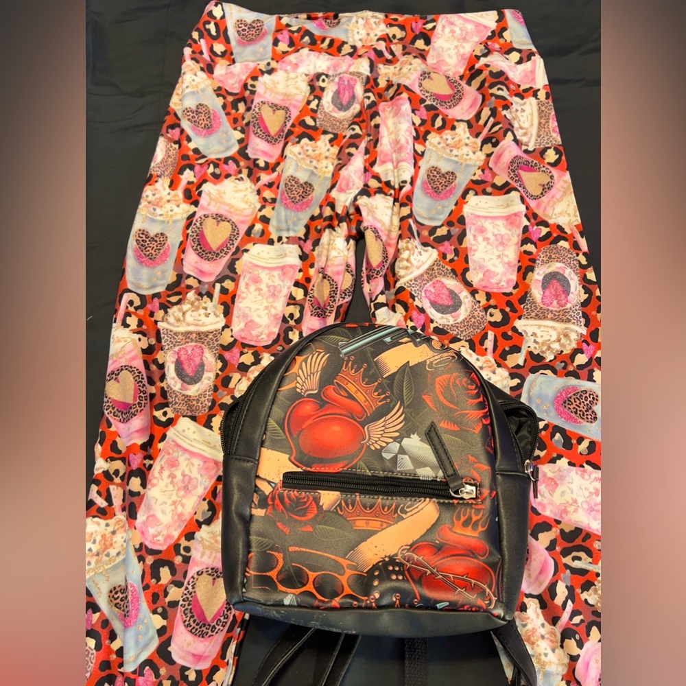 Bundle pack, Pair of Latte Leggings with Back Pack Purse!